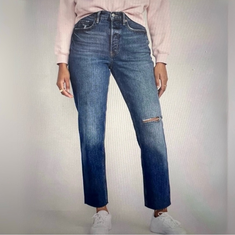 Old Navy Distressed High Rise Wow Straight Leg Jeans 2